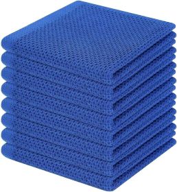 100% Cotton Waffle Weave Kitchen Dish Cloths, Ultra Soft Absorbent Quick Drying Dish Towels, 12 x 12 Inches, 8-Pack, Blueberry
