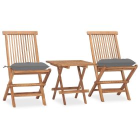 Outdoor Dining Set Teak Fine sanded teak hardwood, 100% polyester