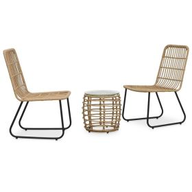 Bistro Set Oak, Black, Transparent