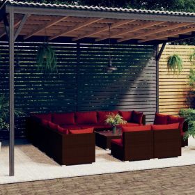 Garden Lounge Set Brown, Cinnamon Red (Color: Brown)